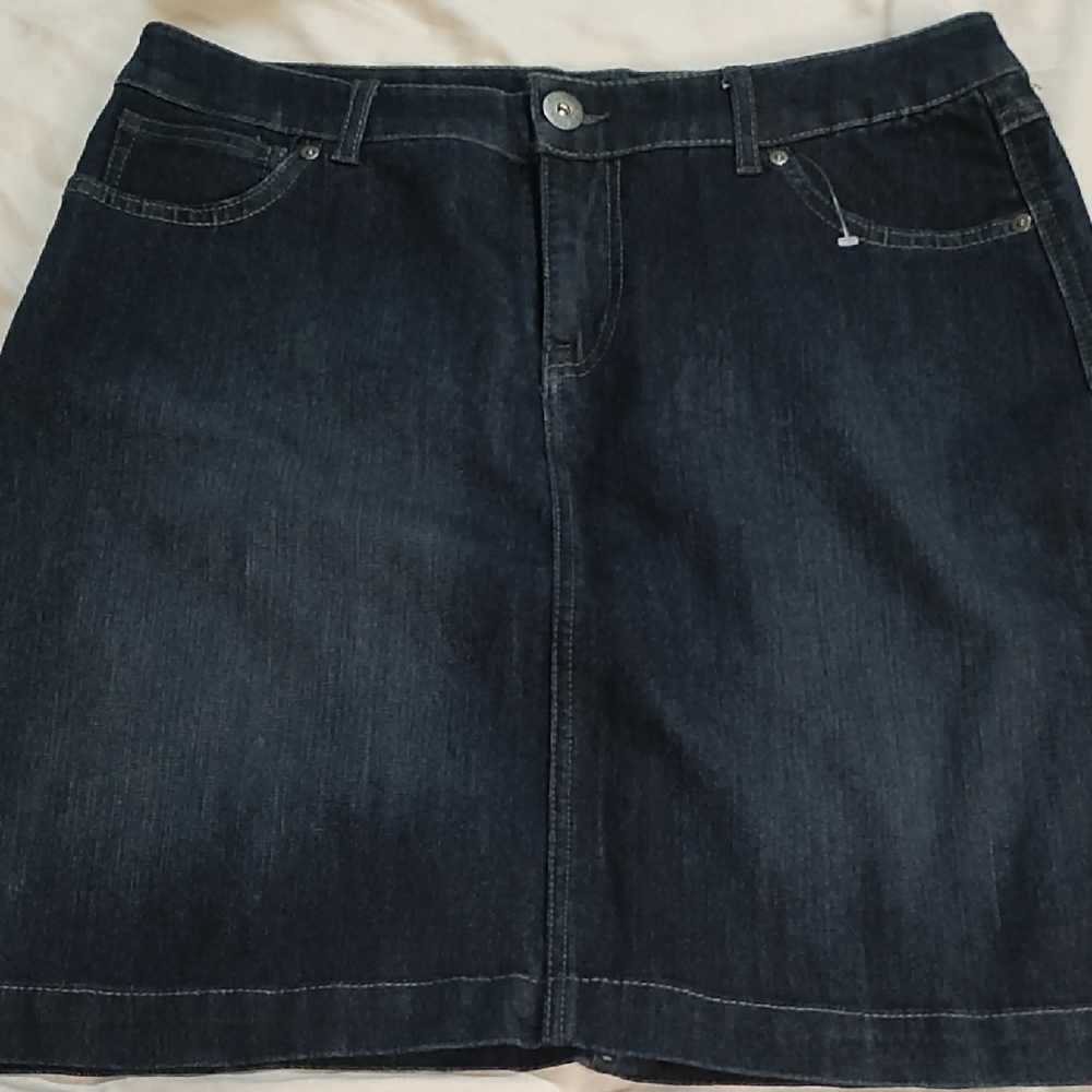 Blue Mini A-Line‎ Skirt for Work